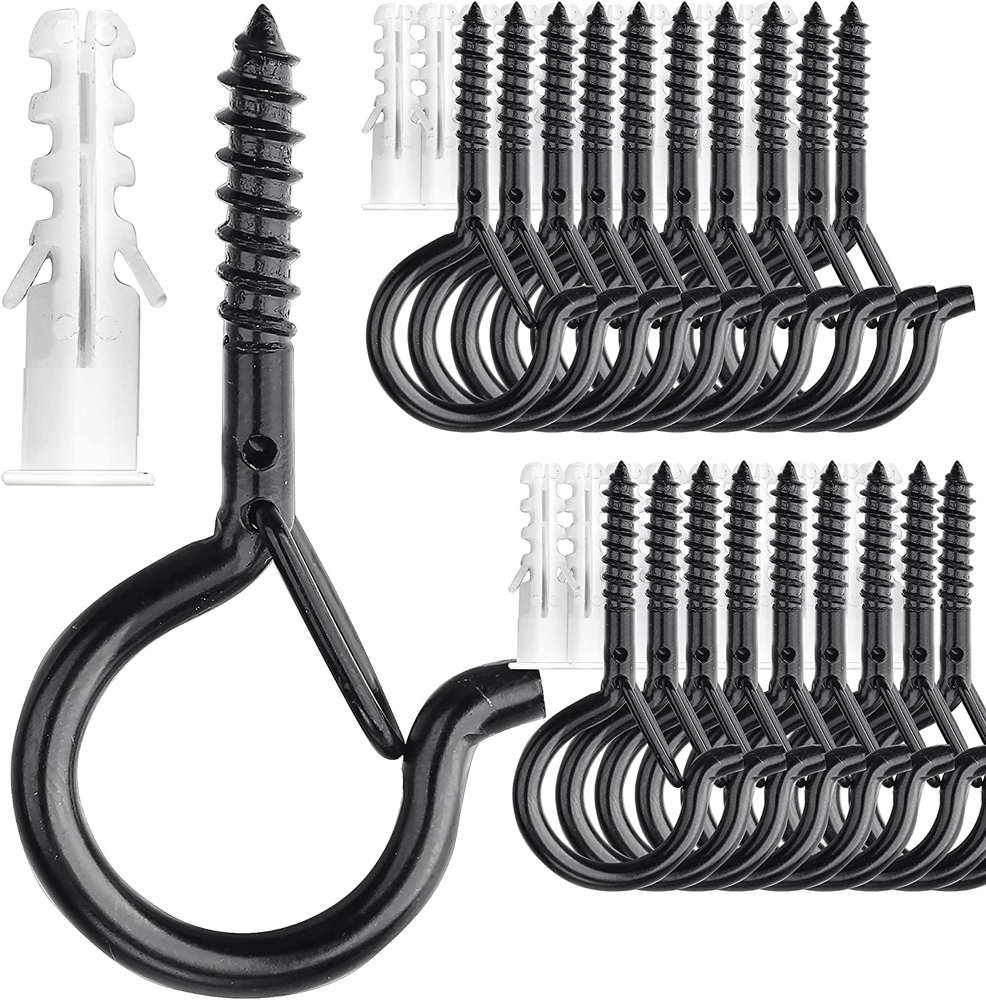 Plusroc 20 Pack Screw Hooks for Hanging Plants Outdoor Lights, Heavy Duty 2.2 In