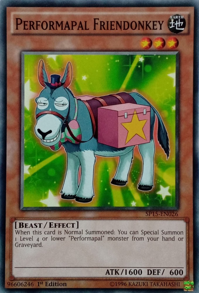 Performapal Friendonkey Common 1st Edition Yugioh Card SP15-EN026