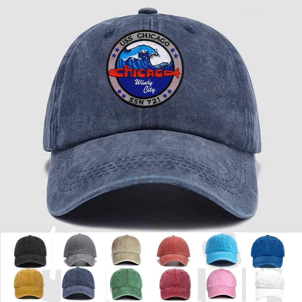 Custom Personalization Embroidered Hat SSN-721 USS Chicago, Veteran Cap, Gift