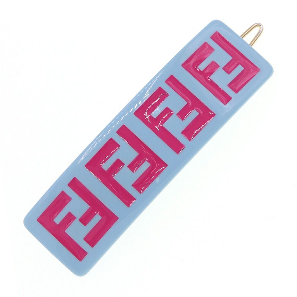 FENDI Kids Hair Clip JFP402 Light Blue Pink Acetate Brand New Rare