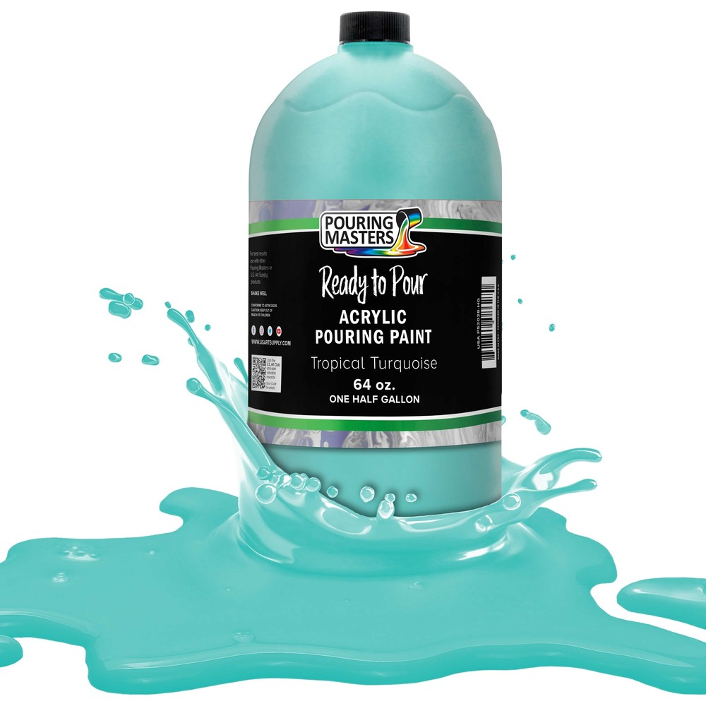 Pouring Masters Tropical Turquoise 64-Ounce (Half Gallon) Acrylic Pouring Paint