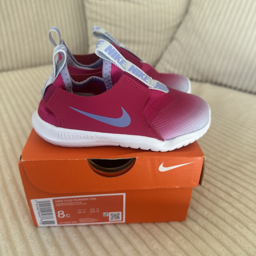 Nike shoes running size 8c Toddler Flex TDV Girls Pink Slip On Running NEW