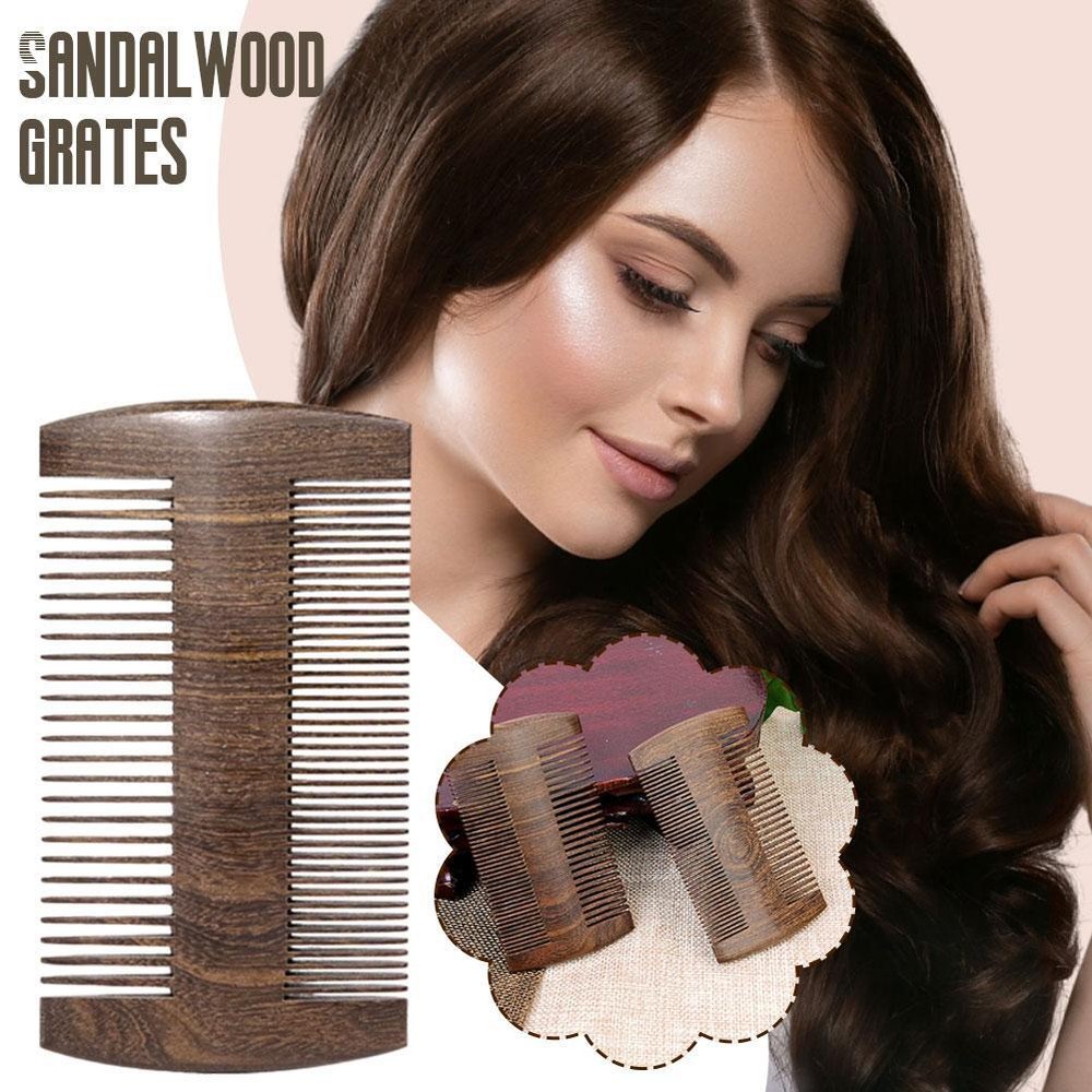 Handcrafted Sandalwood Anti-Static Wooden Beard Mustache Hair Comb*