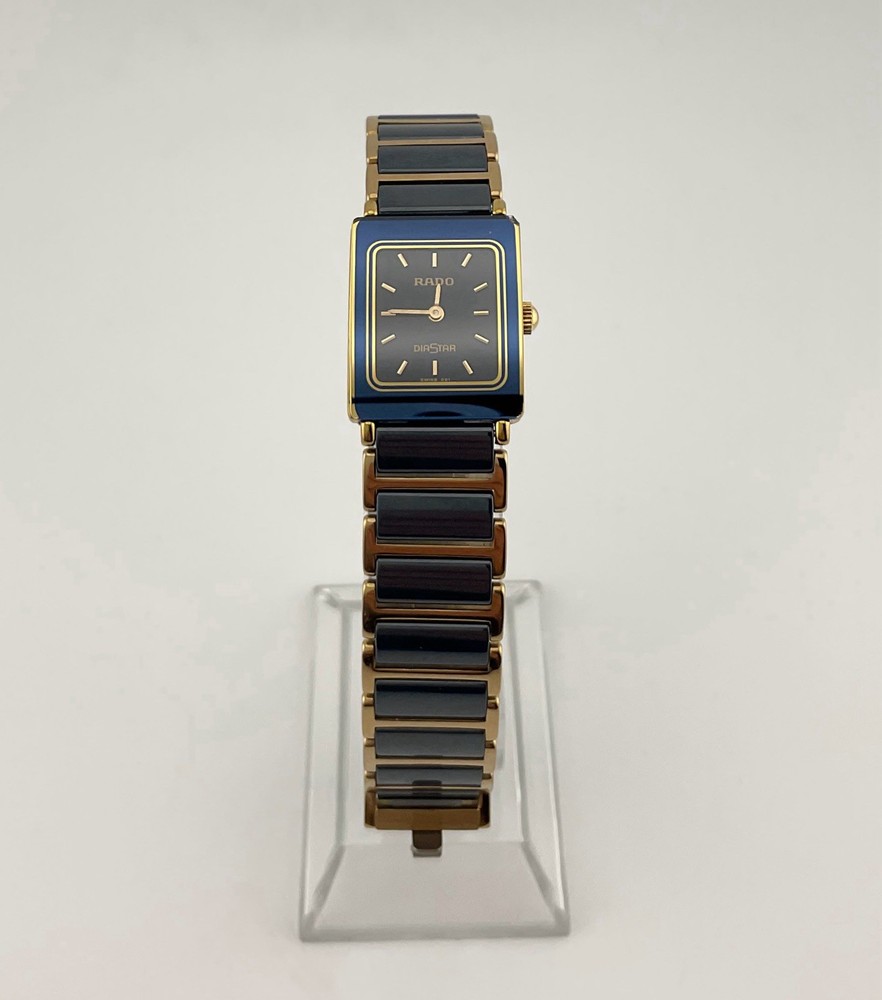 Ladies Rado DiaStar 153.0283.3N Ceramic Dark Blue And Gold Tone Watch