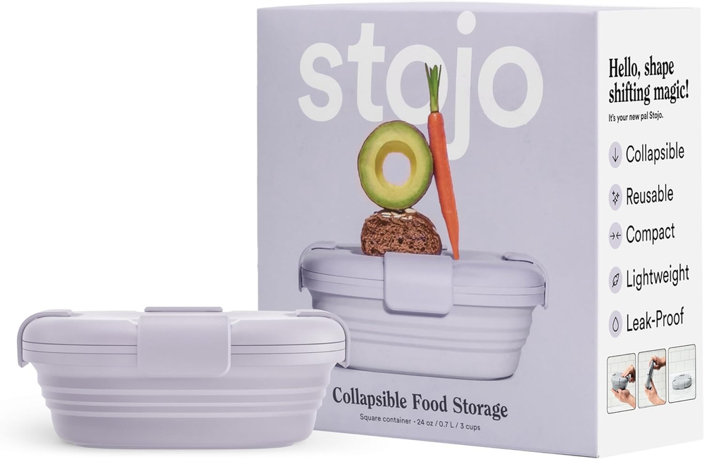 Collapsible 24Oz Lilac Purple Sandwich Box – Reusable Eco-Friendly Food Container  