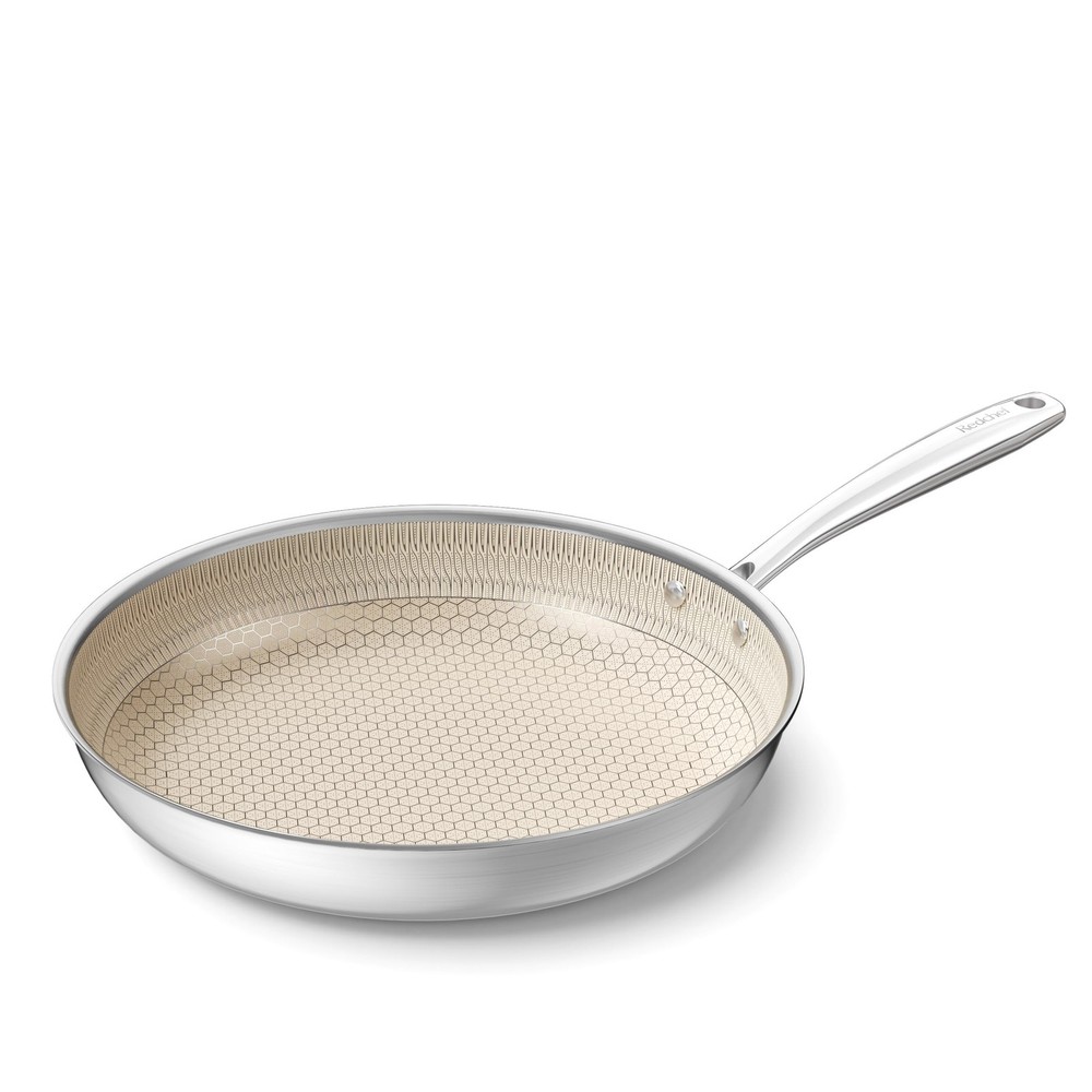 12-Inch Hybrid Ceramic Non-Stick Frying Pan with Tri-Ply Stainless Base