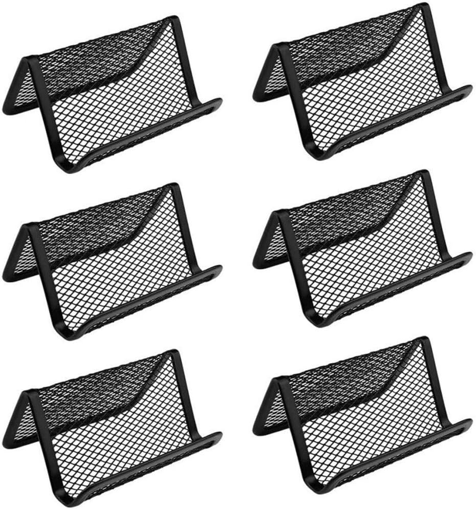 Black Metal Mesh Business Card Holder Desk Business Card Organizer for Desk Offi