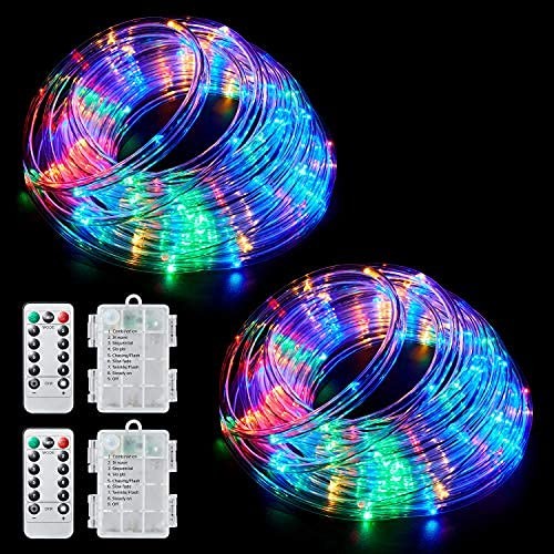 Color Changing Rope Lights String Lights for Bedroom, Battery Powered Light S...