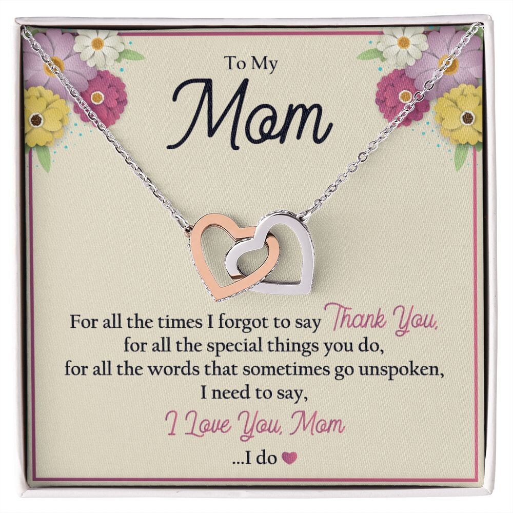 Mothers Day Gifts, To My Mom Necklace, Interlocking Hearts Necklace for Mom-image