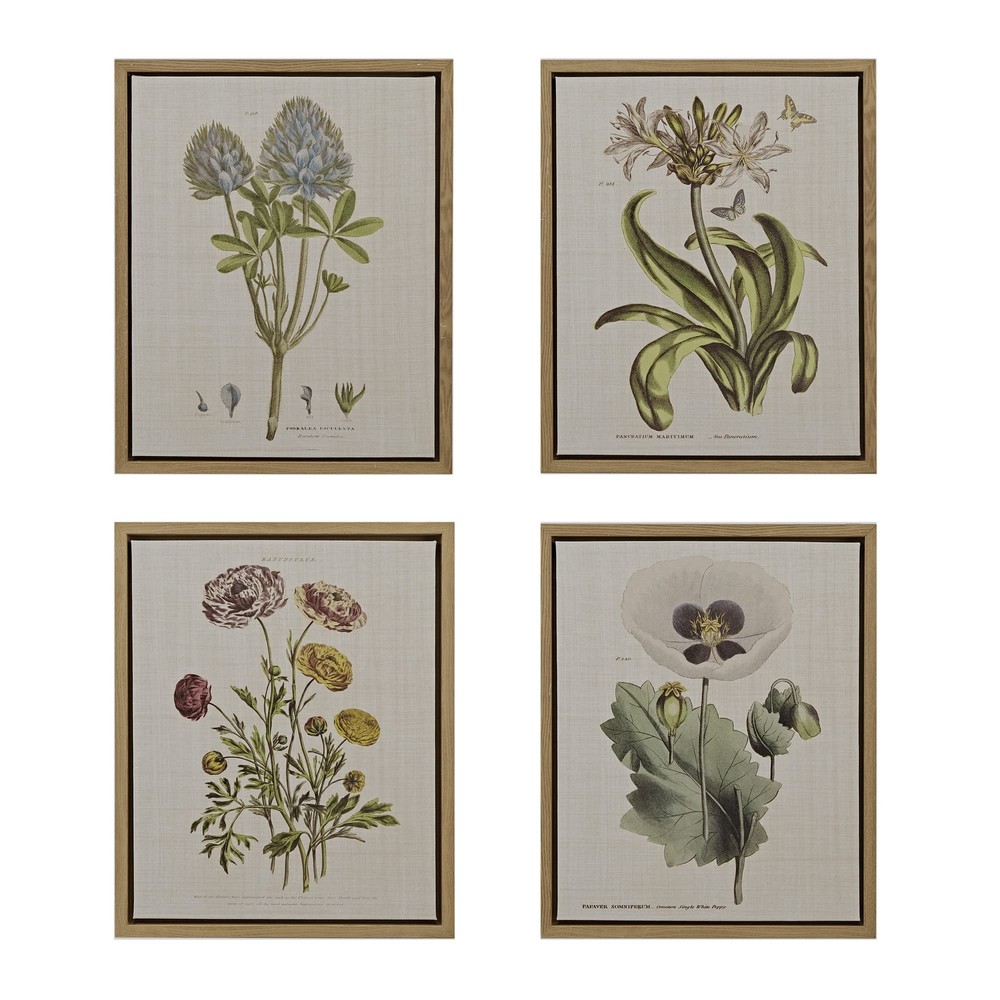 Botany Wall Art Living Room Decor - Floral Linen Canvas, Farmhouse Lifestyle ...