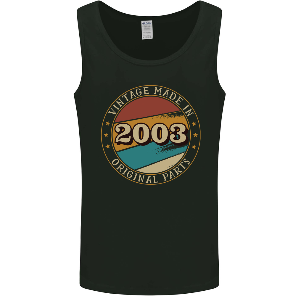 22nd Birthday  Vintage Made In 2003 Mens Vest Tank Top