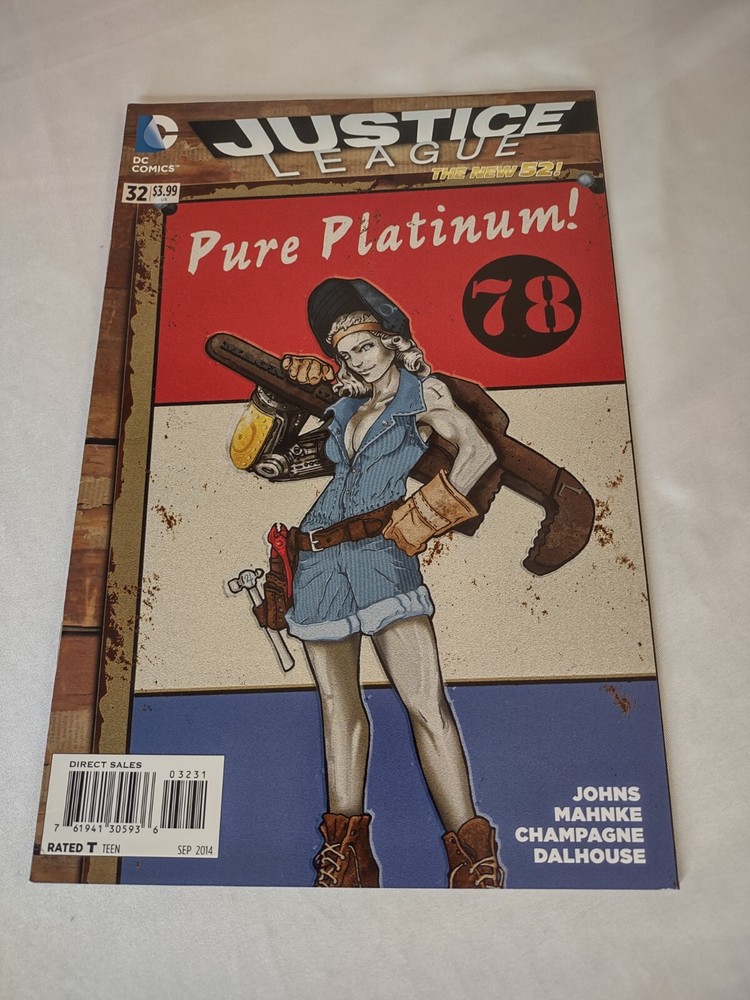 JUSTICE LEAGUE #32 - JIM FLETCHER BOMBSHELL VARIANT COVER - DC's THE NEW 52