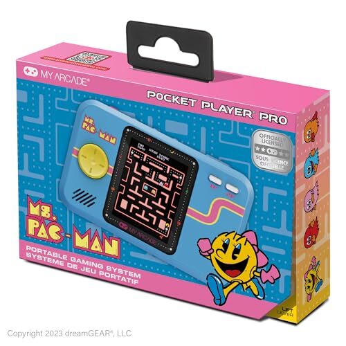 Ms Pac-Man Pocket Player Pro - Licensed Handheld Game for Kids & Adults