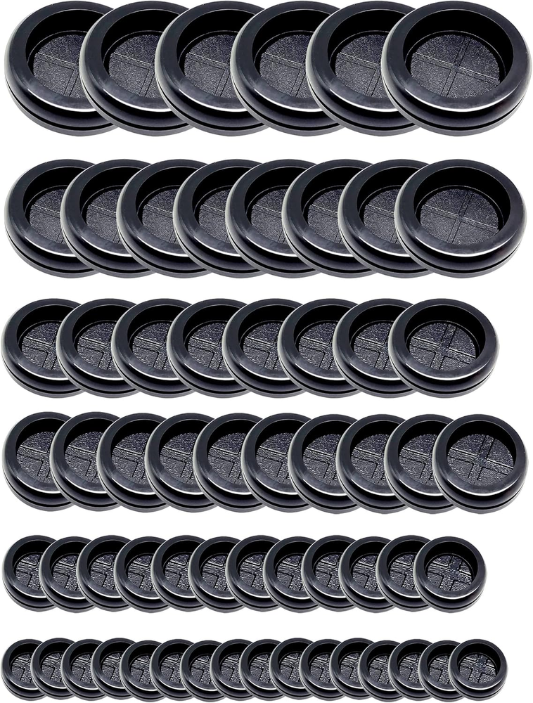 60-Piece ECUDIS Rubber Grommets for Electrical Wires & Firewall Cable Protection