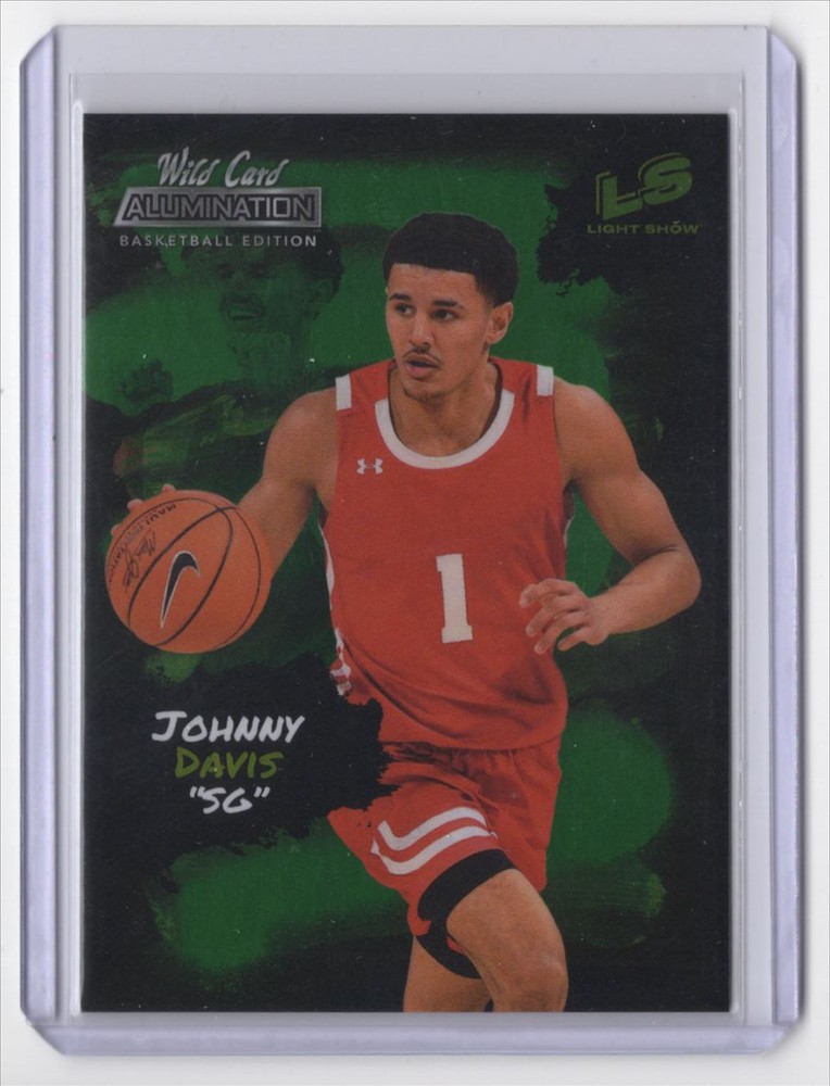 - 2021-22 Wild Card Alumination Light Show Green Johnny Davis Wisconsin Badgers