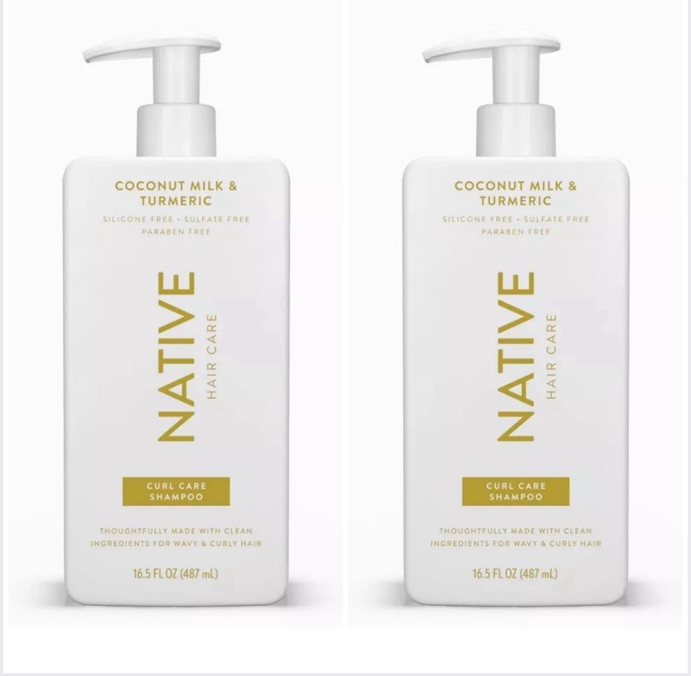 2X Native Hair Coconut Milk & Turmeric Curl Care Shampoo for Hydration 16.5 fl oz