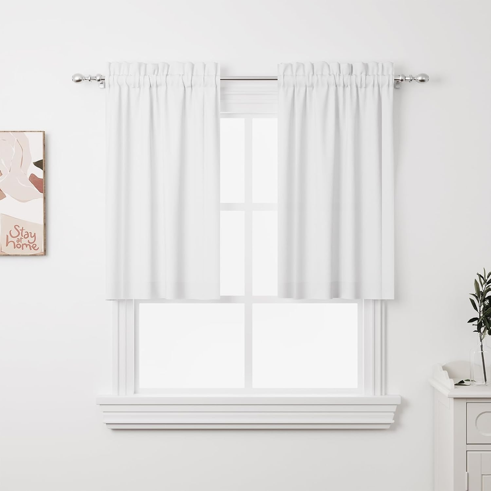 2Pcs 36Inch Kitchen Tier Curtains for Windows,Semi 30