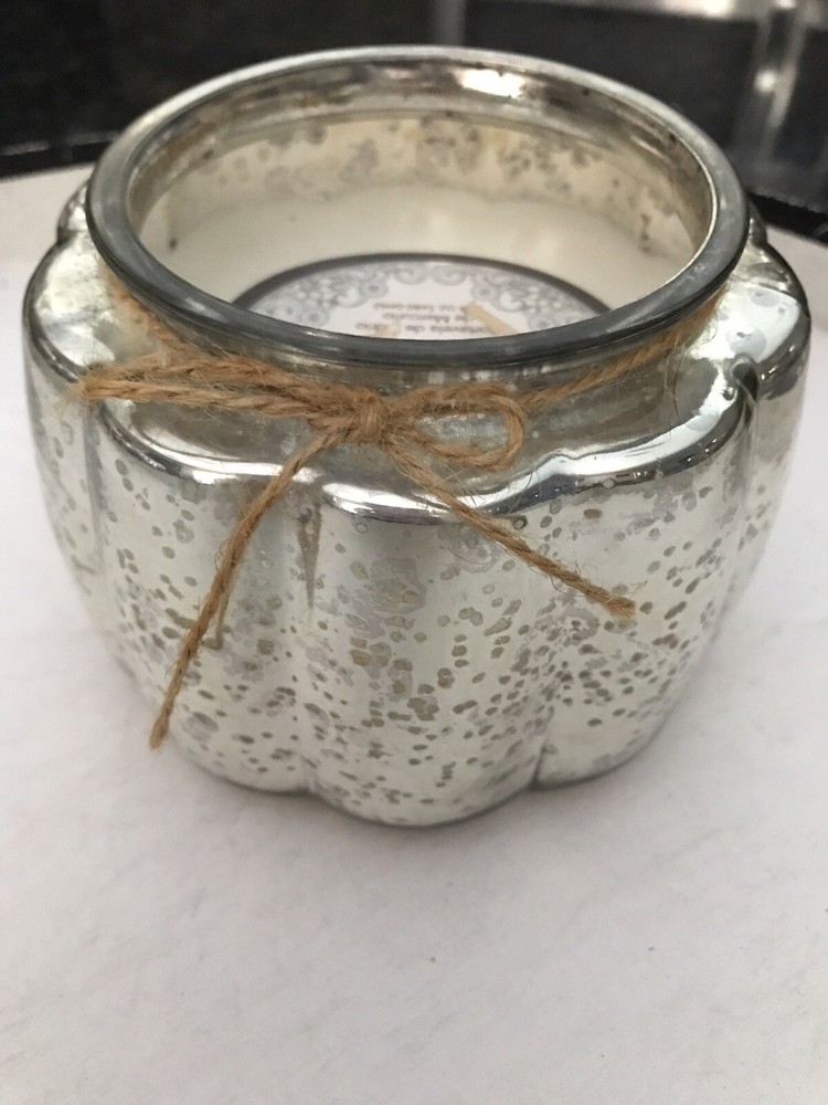 Harvest PUMPKIN CANDLE Harvest Apple 16.9 OZ Two Wick MERCURY GLASS JAR - NEW