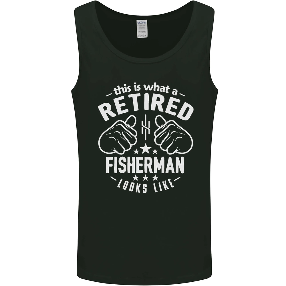 Retired Fisherman Graphic Print Mens Vest Tank Top