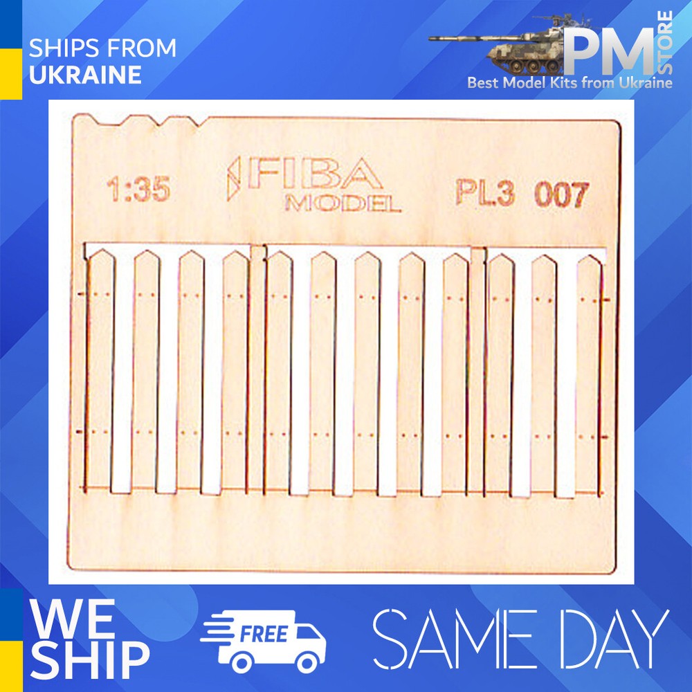 Model Scene PL3-007 1/35 Wooden fence Stockade fence boards standard size