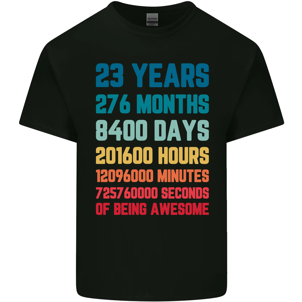 23rd Birthday 23 Year Old Mens Cotton T-Shirt Tee Top