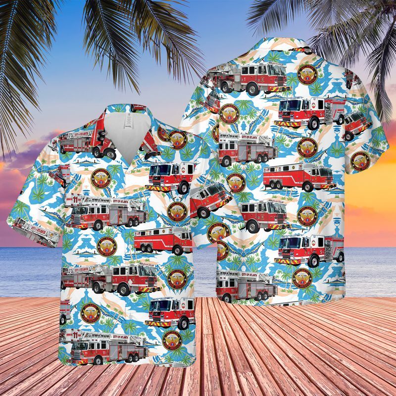 Georgia Atlanta Fire Rescue Department Hawaiian Shir