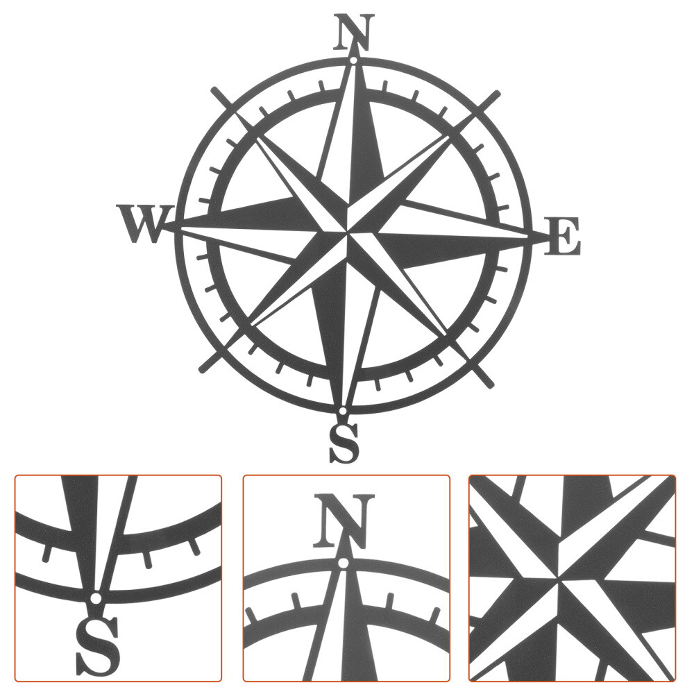 Metal Compass Wall Decoration Compass Wall Sculpture Wall Hanging Ornament