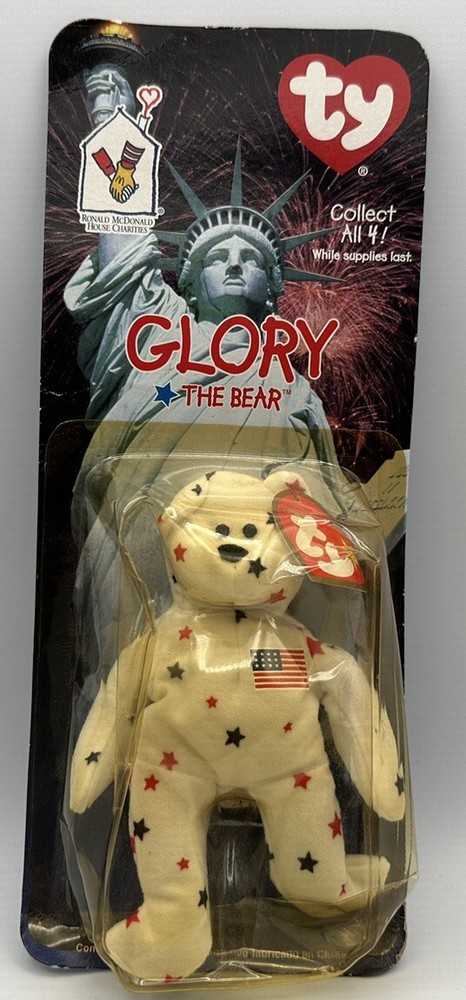 Ty Glory Bear McDonald House Rare 1993 Tag Born On July 4th 1997