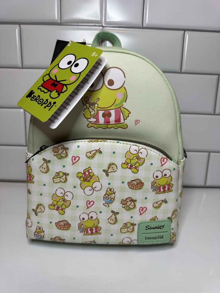 Loungefly Sanrio Hello Kitty Keroppi Mini Backpack with Snacks Design NWT