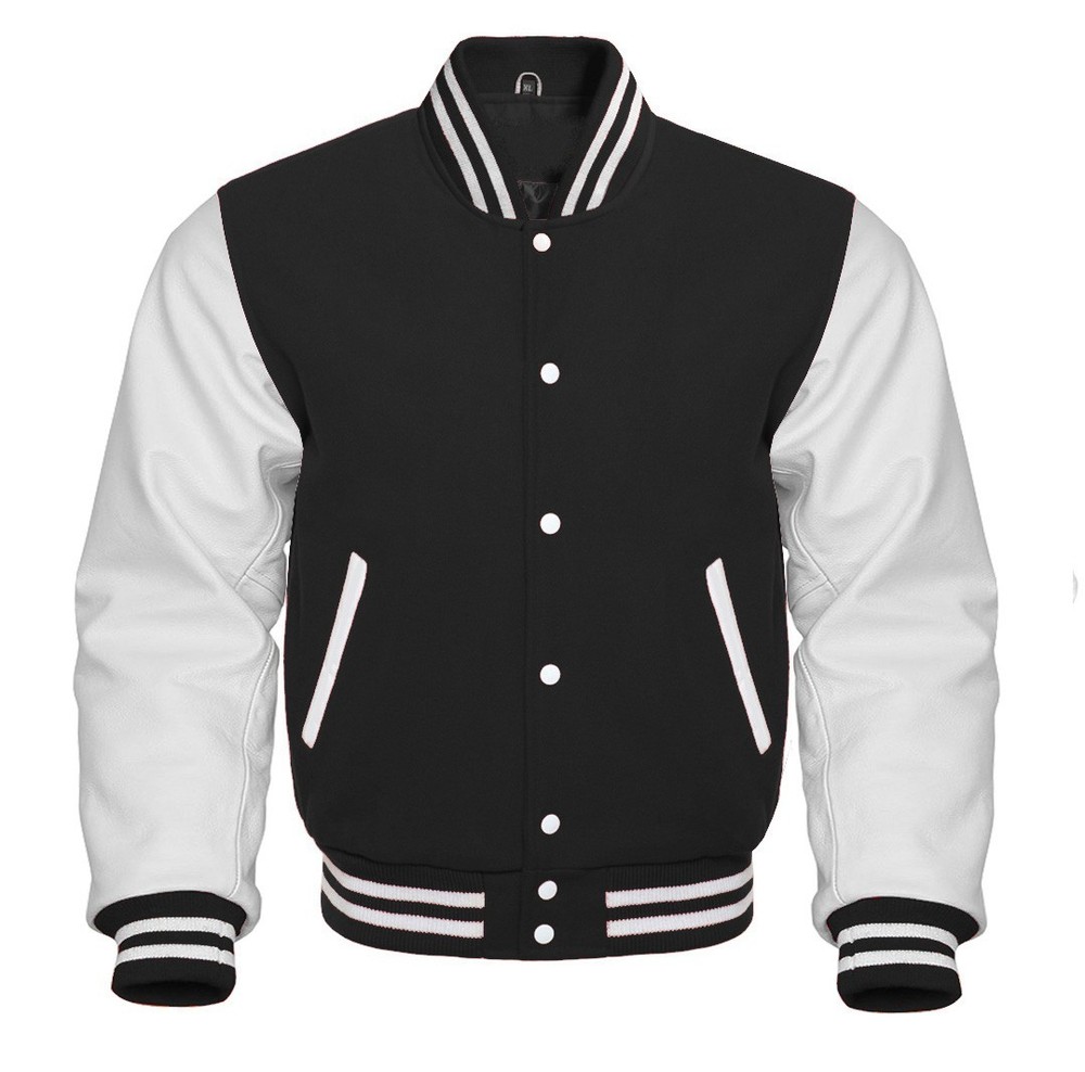Varsity Letterman Wool & Real Cowhide Leather Sleeves High Quality Bomber Jacket