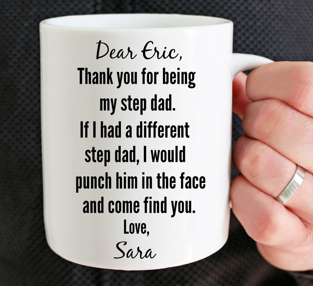 Personalized Dear Dad Fathers Day Gift For Step Dad Thank You For Being Punch In