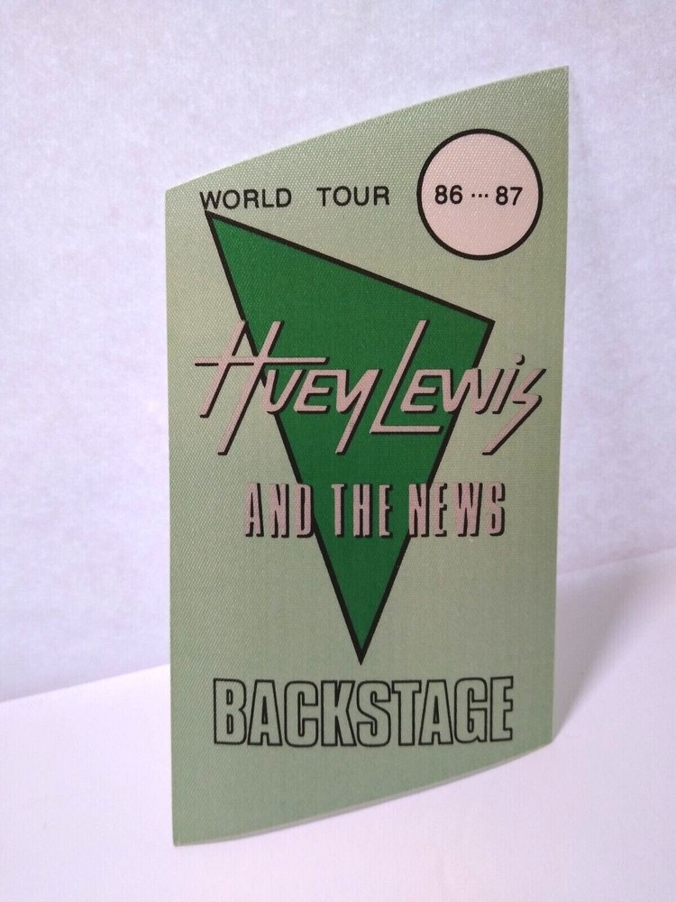 Huey Lewis And The News 1986 Backstage Pass Original Pop Rock Tour 1986-1987