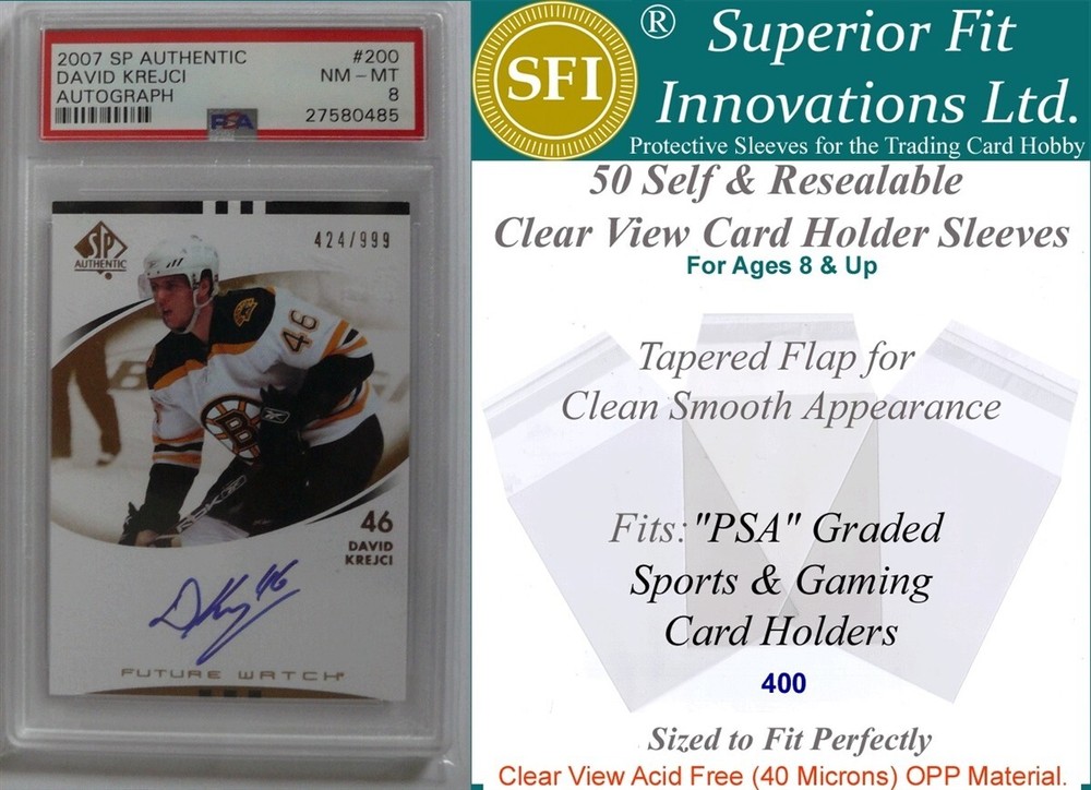 PSA Graded Card Slab Superior Fit Sleeves (The Original Tapered Flap) (50) *400*
