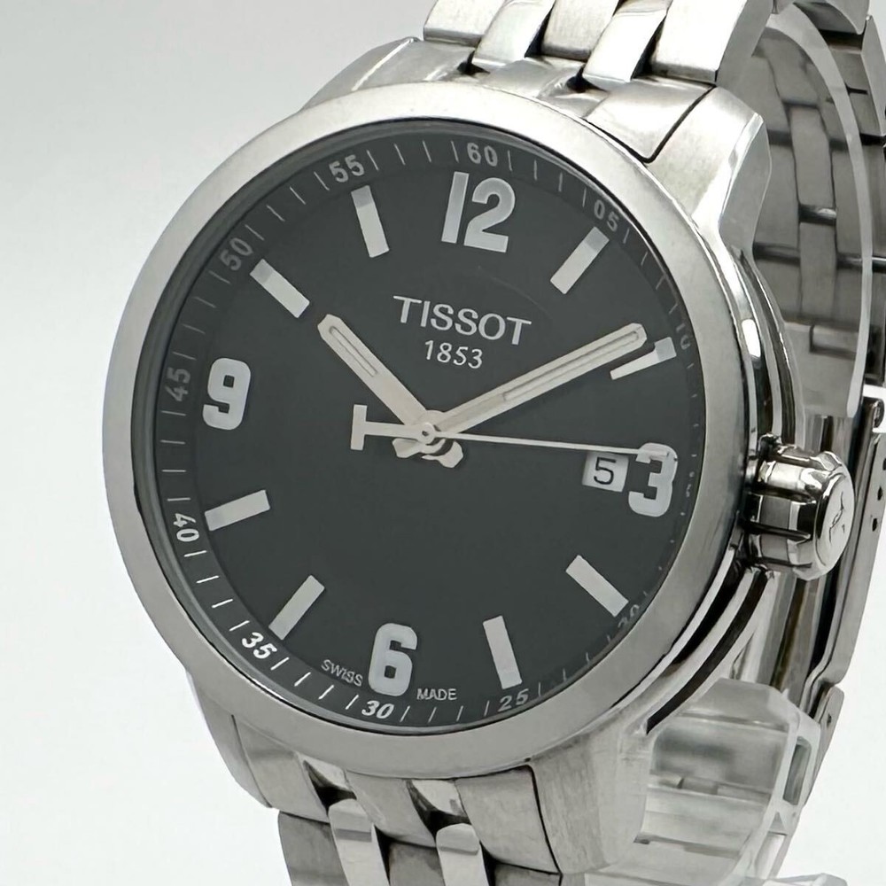 Tissot T055410A W889 Mens Quartz Watch with Black Dial and Date Function