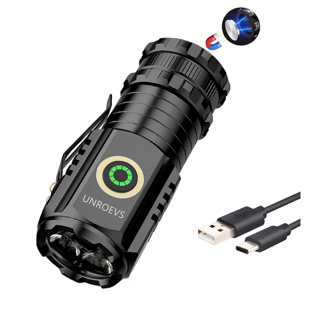 Mini LED Flashlight Rechargeable USB-C Small Powerful Pocket Light  
