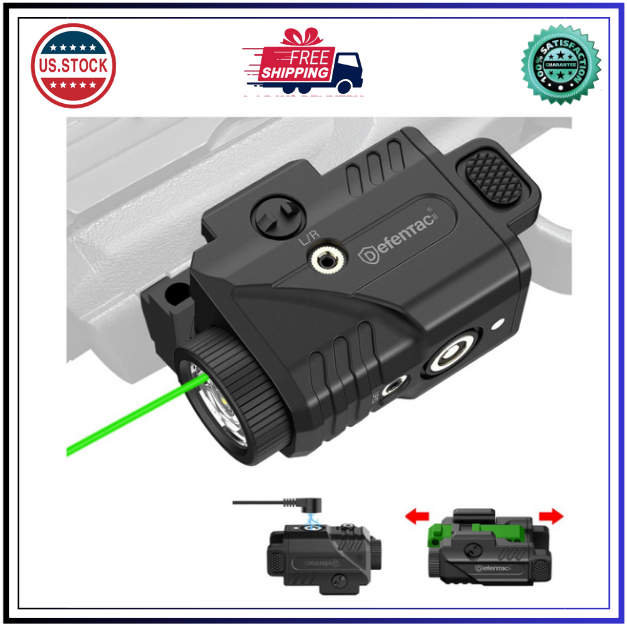 600 Lumens Tactical Flashlight with Green Laser Combo, Magnetic Charging