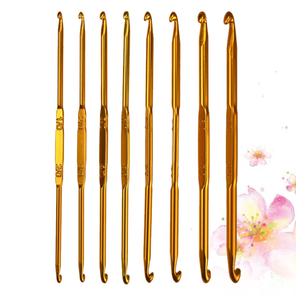 8-Piece Double-Ended Crochet Hook Set for Knitting and Crafting
