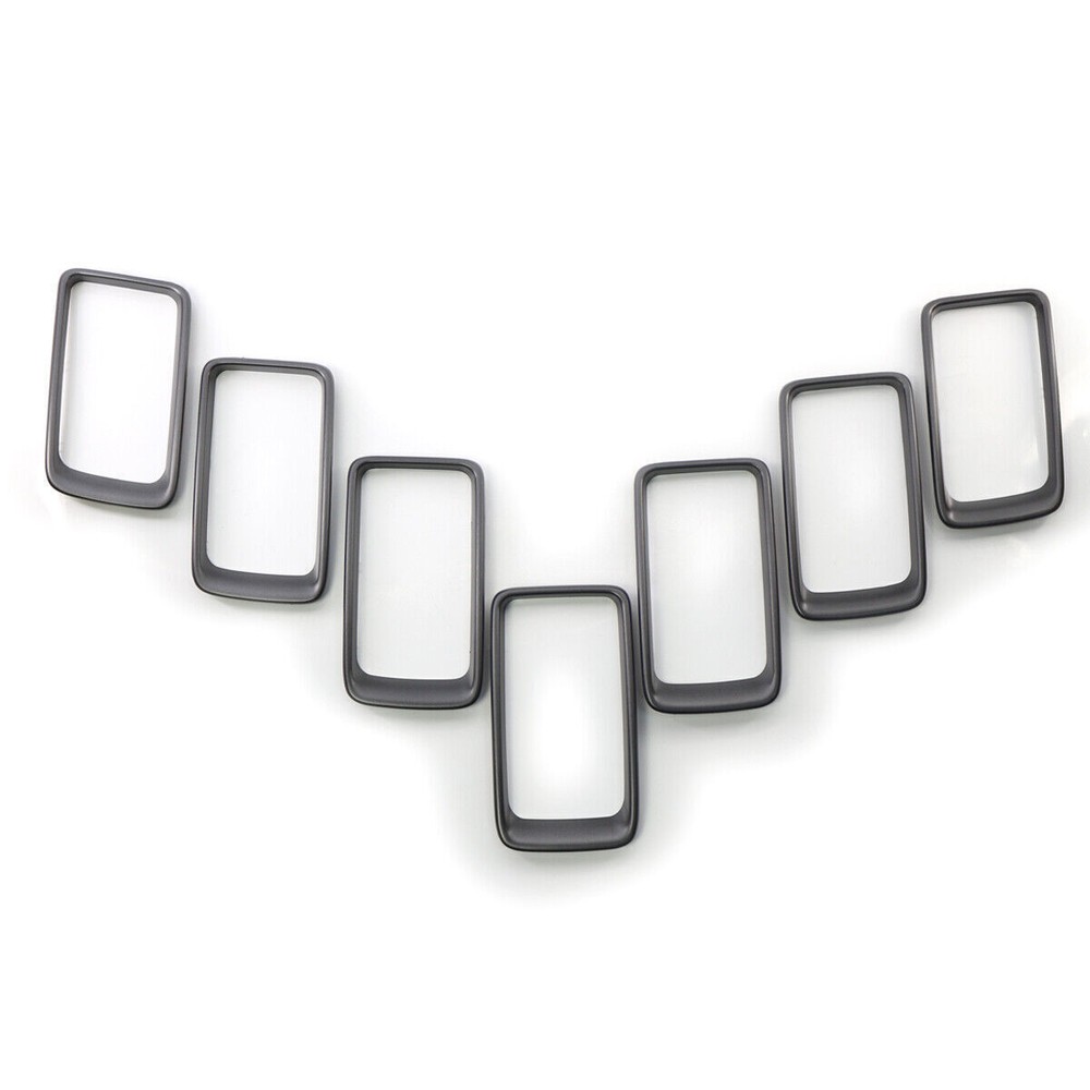 7Pcs/Set Front Grille Insert Trim Cover for Jeep Grand Cherokee 14-16 Matt Black