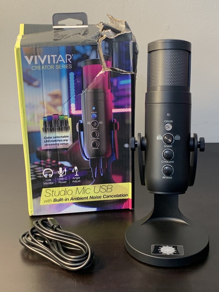 Studio LED Mic Recording USB Microphone Noise Cancelling New Open Box