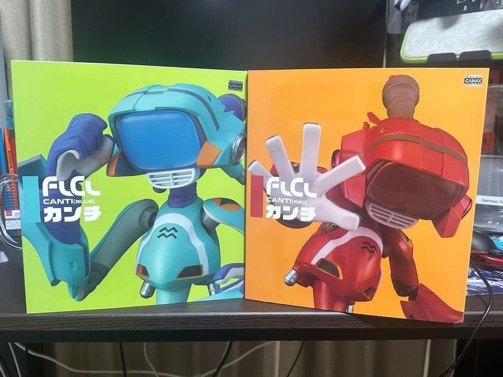 Gainax Sentinel FLCL Furi Kuri Canti Kanchi Blue Green & Red Figure Rare NEW