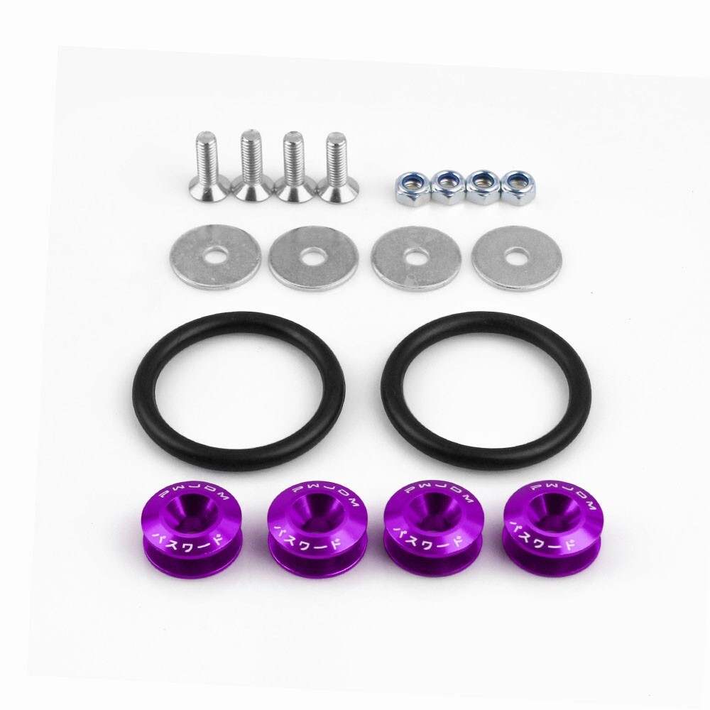 Purple JDM Quick Release Fasteners Car Bumpers Trunk Fender Hatch Lids Kit