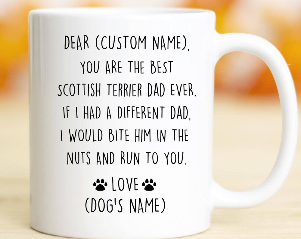 Scottish Terrier Dad Birthday Christmas Valentines Gift for Scottie Lover