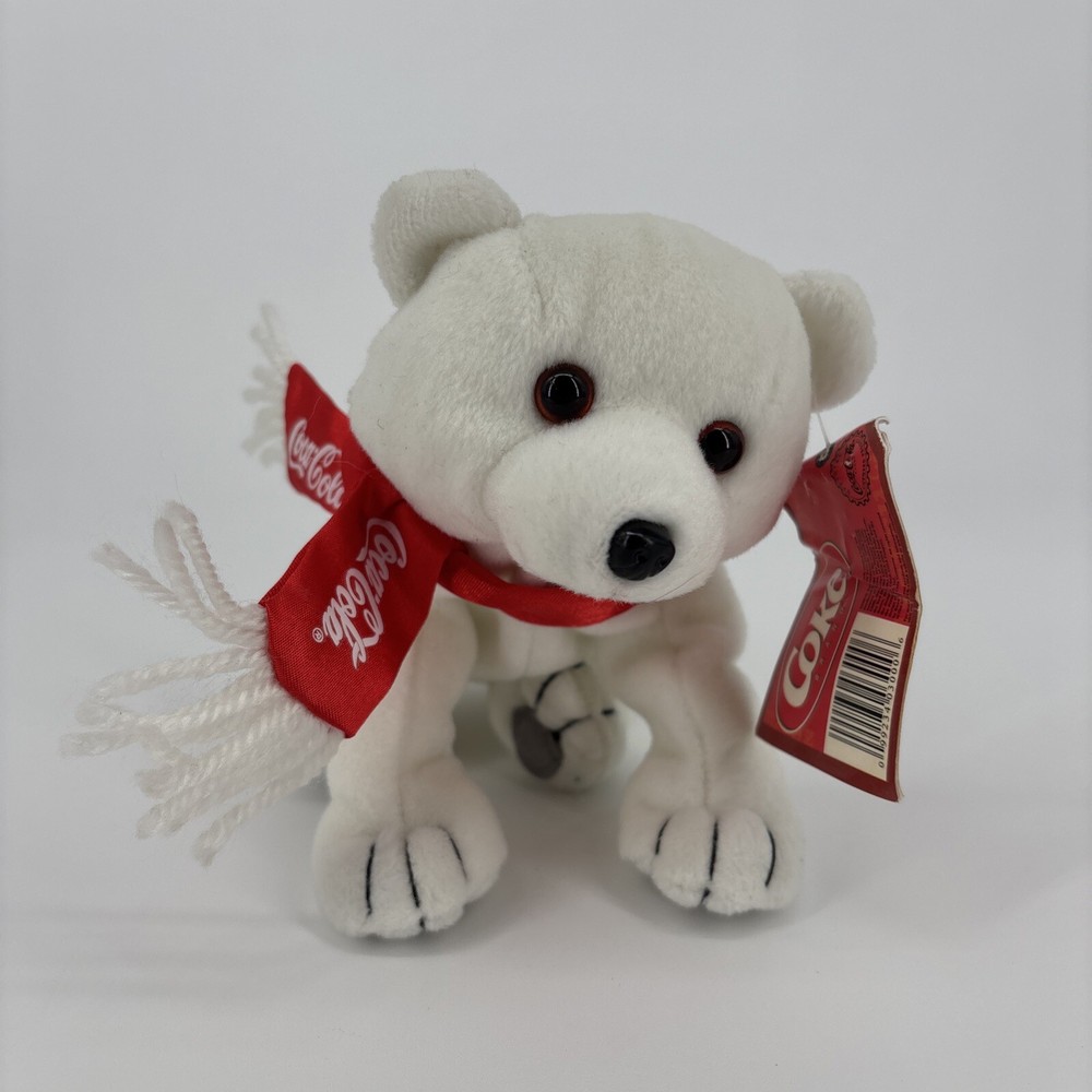 Coca Cola Brand Polar Bear Plush Red Scarf Good Stuff 2002 Brand New