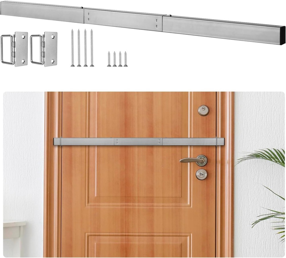 Heavy-Duty Door Security Bar Barricade Brackets Kit for Home Defense