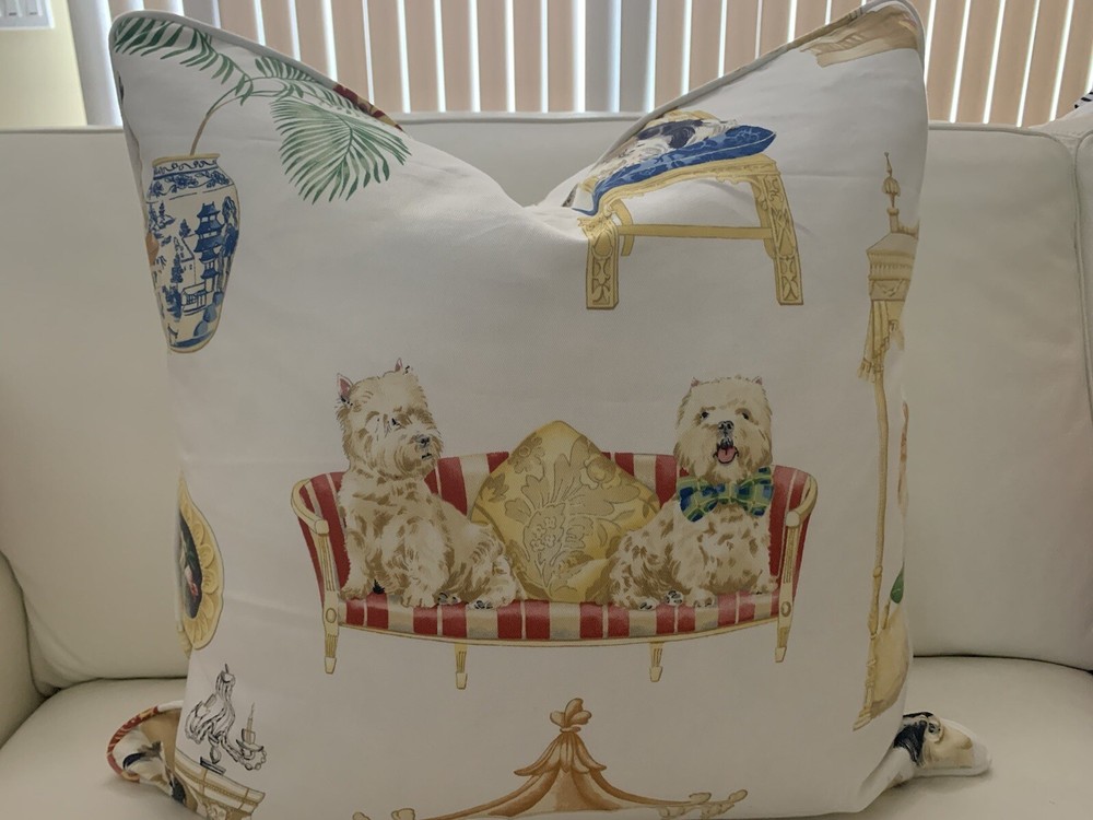 CUSTOM PILLOW COVERS-ANIMAL PRINT “Dogs”BLOOMCRAFT  -18x18- Soil & Stain Repel 2