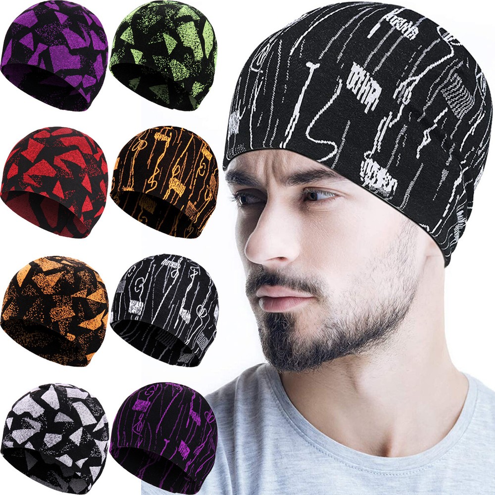 Winter Soft Cotton Beanie Double Layer Windproof Warm Skull Cap for Cold Weather