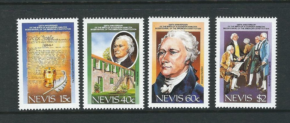 Nevis SC # 533-536 US Constitution Bicentennial . MNH