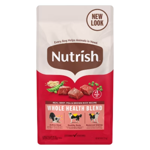 Nutrish Whole Health Blend Dry Dog Food with Beef Pea Brown Rice  