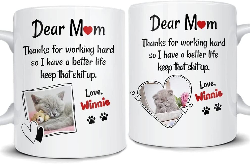 Personalized Mug For Cat Mom With Customize Photo And Cat Name Coffee Cup 11oz 1
