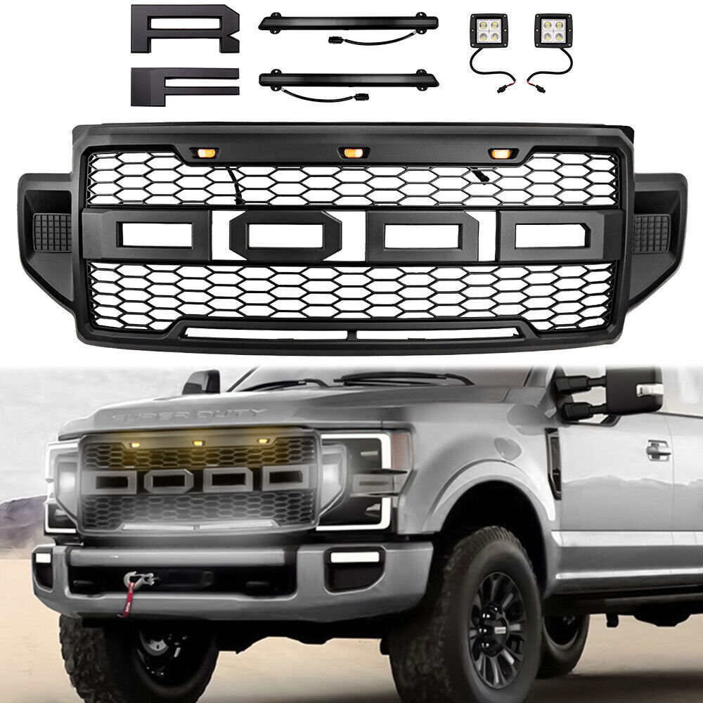 Fit For 2020 2021 2022 Ford F250 F350 F450 Super Duty Front Bumper LED Grille US